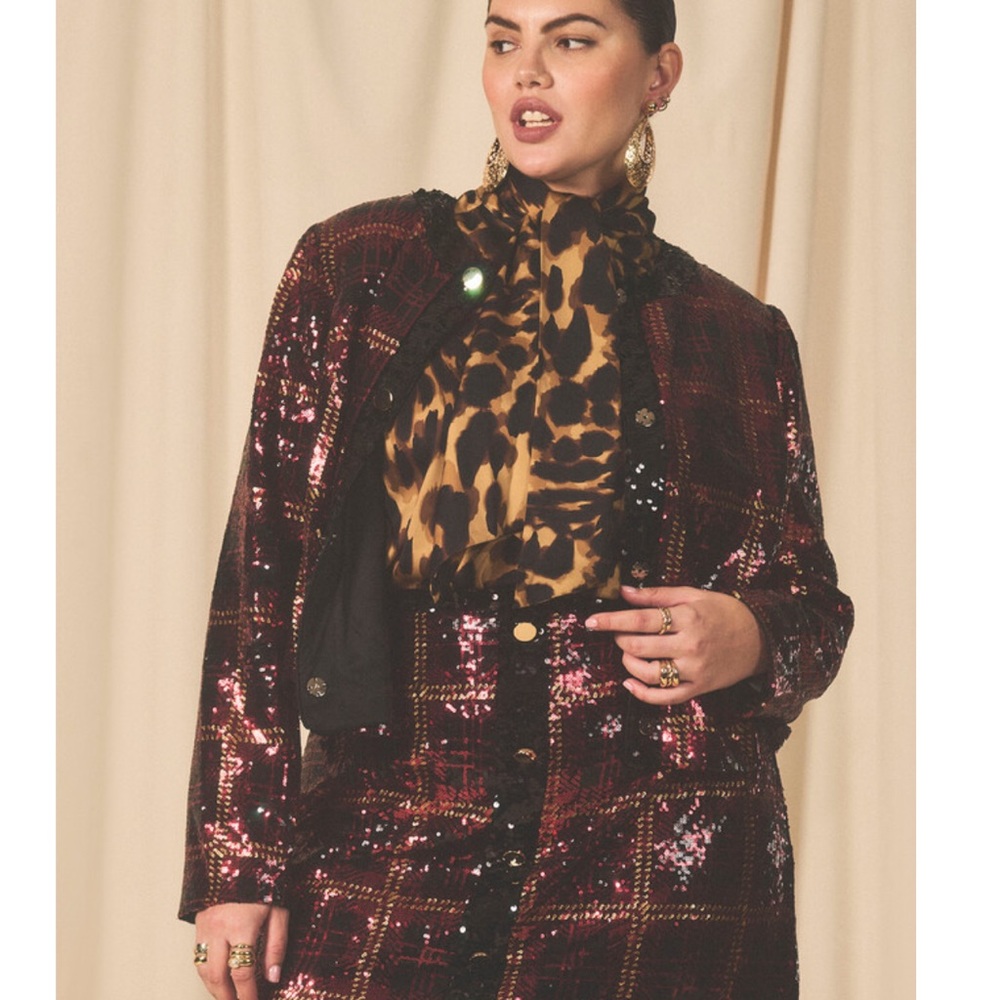 NWT ELOQUII PLAID SEQUIN JACKET